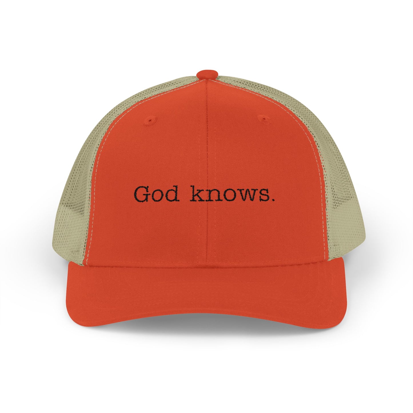 God Knows. Snapback Trucker Cap - "God Knows" - Adjustable & Comfortable