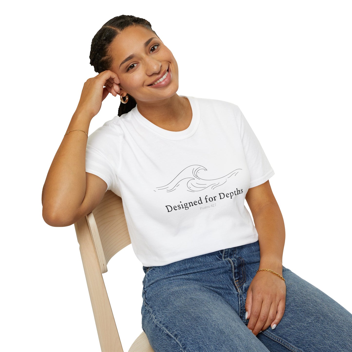 Unisex Softstyle T-Shirt - Designed for Depths Psalms 42:7