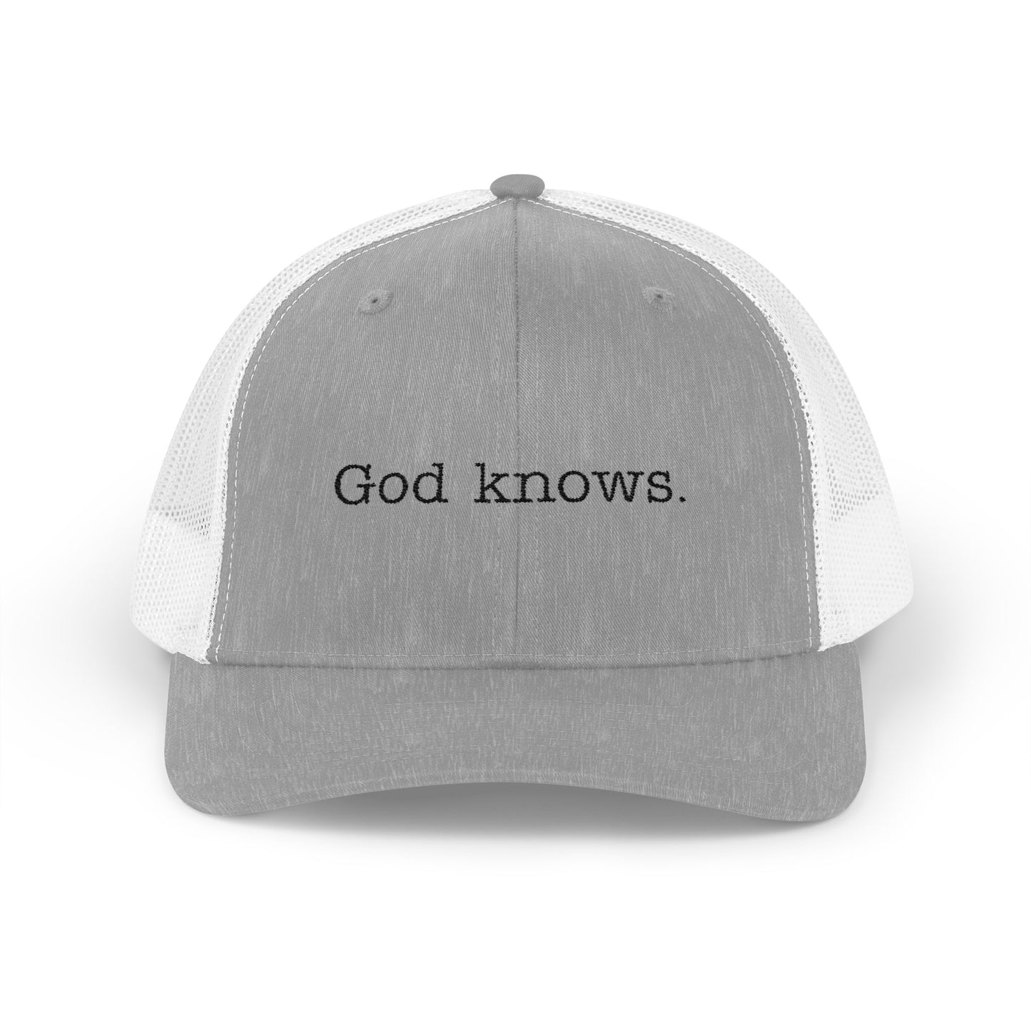 God Knows. Snapback Trucker Cap - "God Knows" - Adjustable & Comfortable