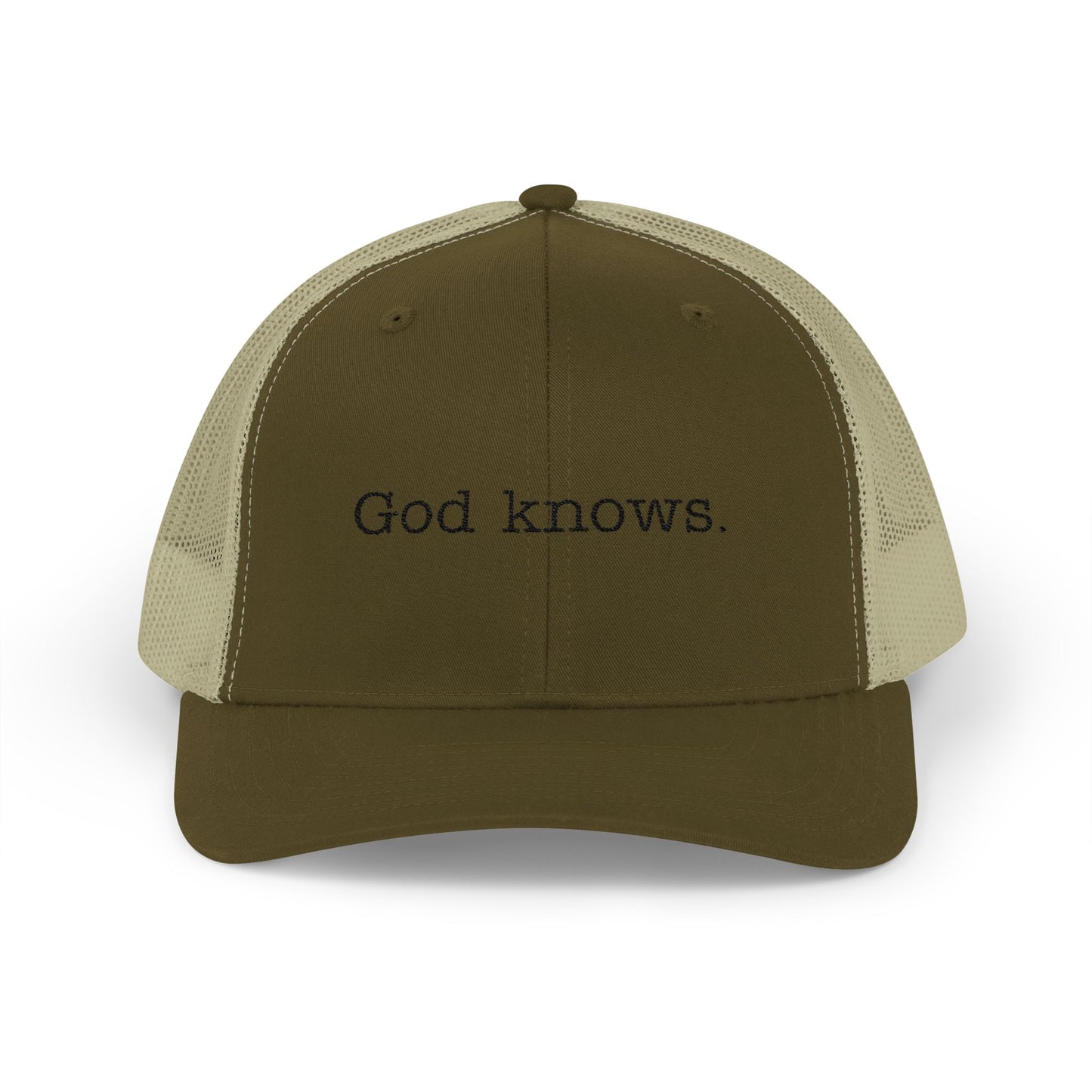 God Knows. Snapback Trucker Cap - "God Knows" - Adjustable & Comfortable