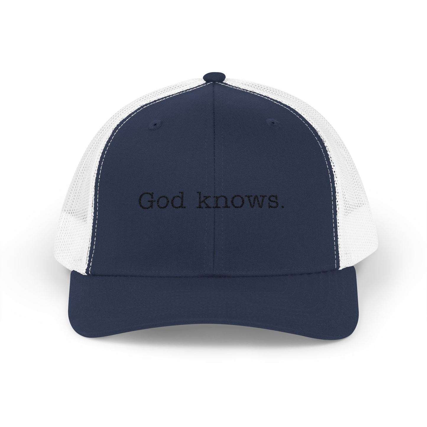 God Knows. Snapback Trucker Cap - "God Knows" - Adjustable & Comfortable