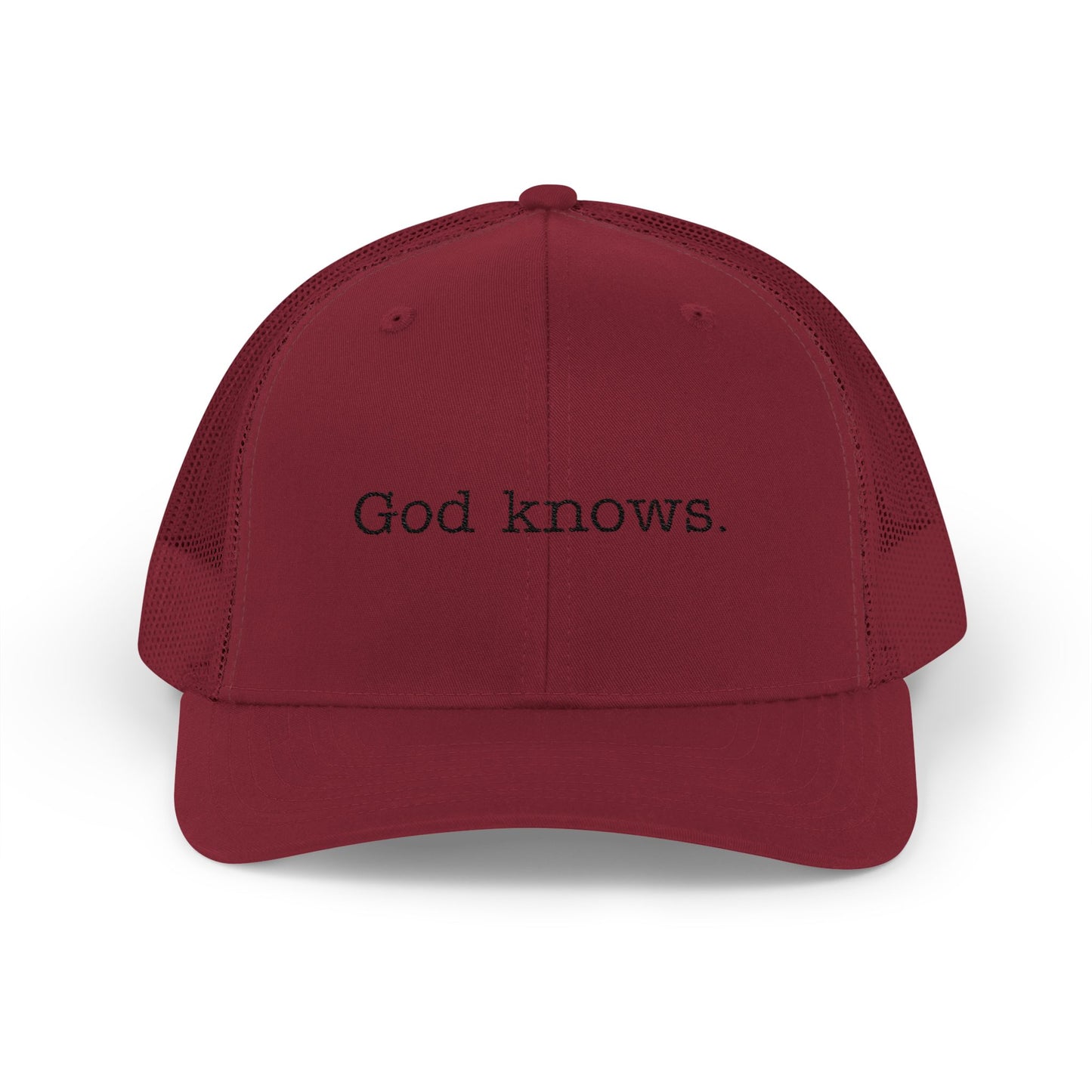 God Knows. Snapback Trucker Cap - "God Knows" - Adjustable & Comfortable