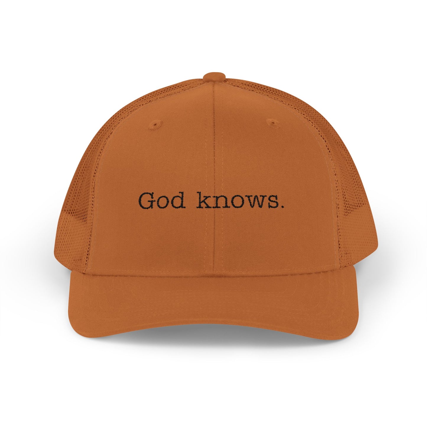 God Knows. Snapback Trucker Cap - "God Knows" - Adjustable & Comfortable