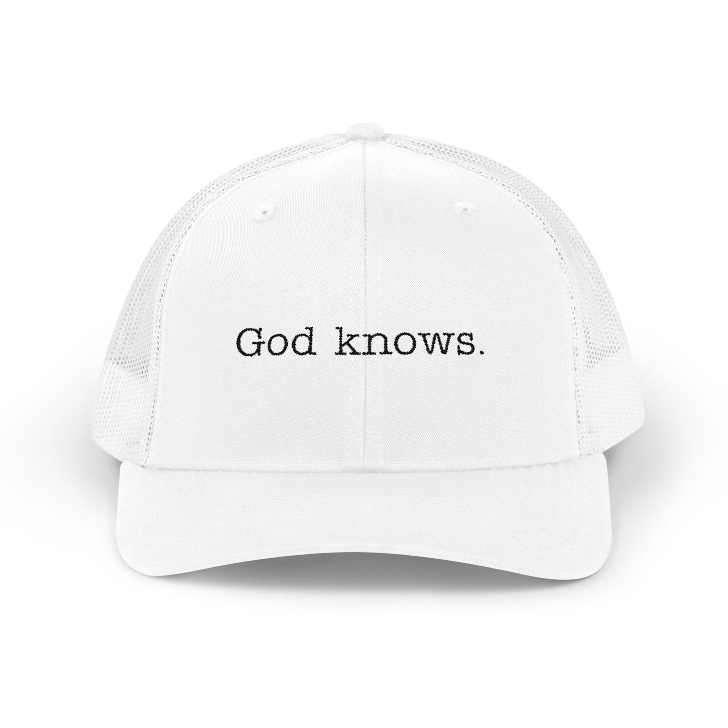 God Knows. Snapback Trucker Cap - "God Knows" - Adjustable & Comfortable