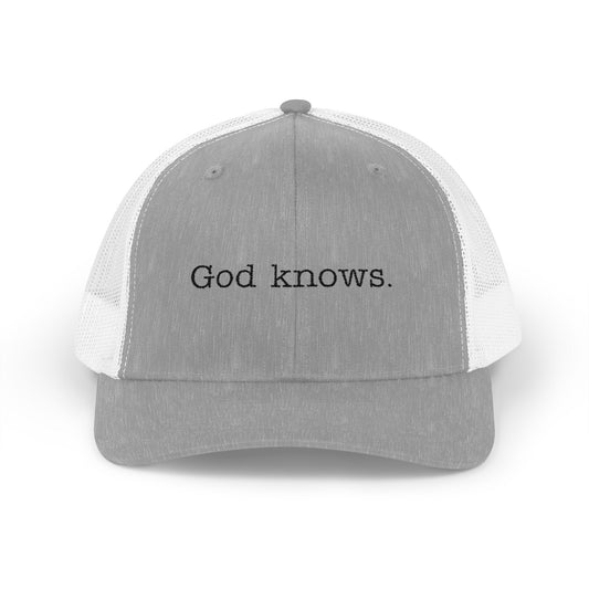 God Knows. Snapback Trucker Cap - "God Knows" - Adjustable & Comfortable